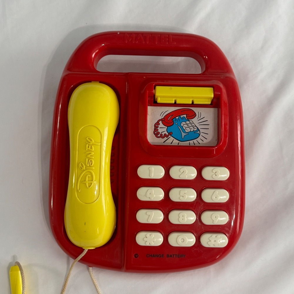 Vintage Mattel 1991 Disney Mickeys Call Back Phone Toy Telephone- Watch Video! - Picture 3 of 10